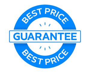 best price guarantee blue circle badge symbol design element.